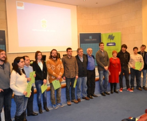 Foto de grupo dos galardoados polo Premios do territorio 2013