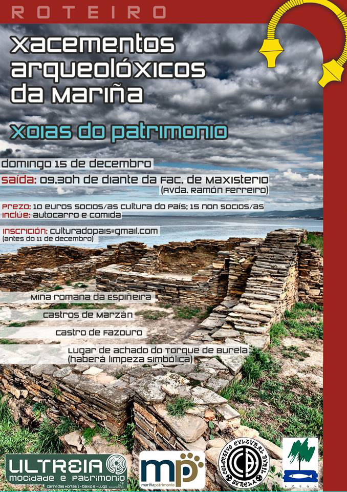 Cartaz do roteiro arqueolxico en Burela