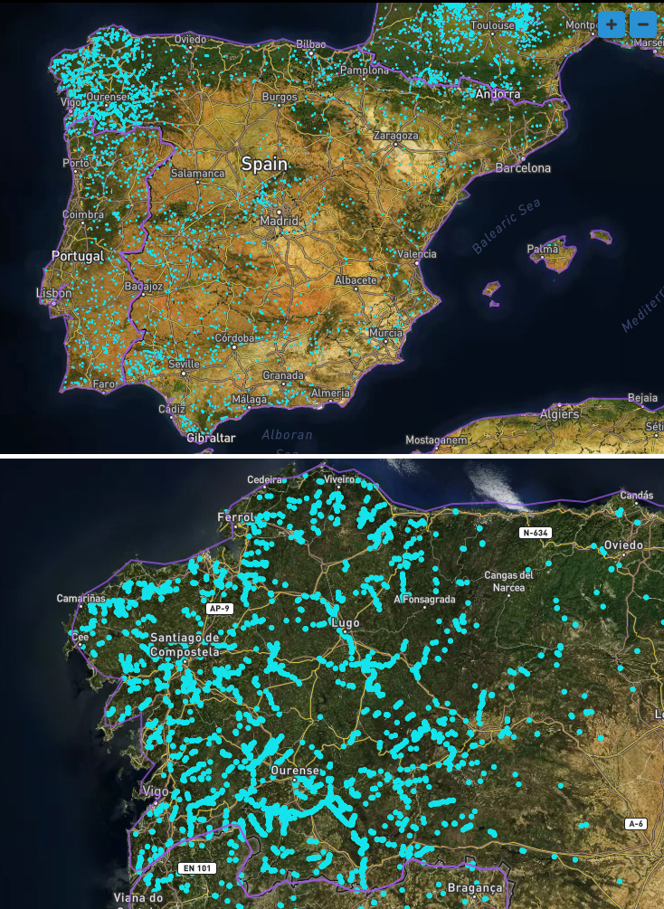 Densidade de aproveitamentos hidroelctricos por territorios