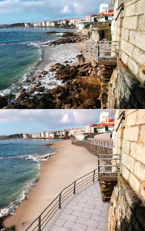 Simulacin do recheo e novo acceso  praia da Carabuxeira