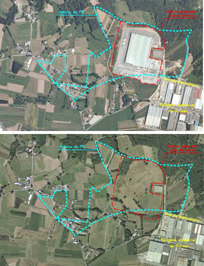 A factora levantouse en terreos rsticos de especial proteccin