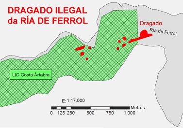 Mapa dos dragados ilegais