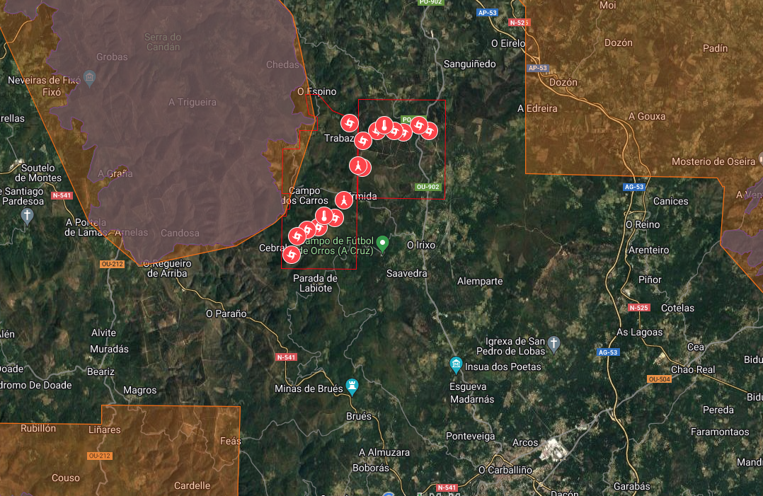 mapa PE Valdepereira e PE Pico Seco