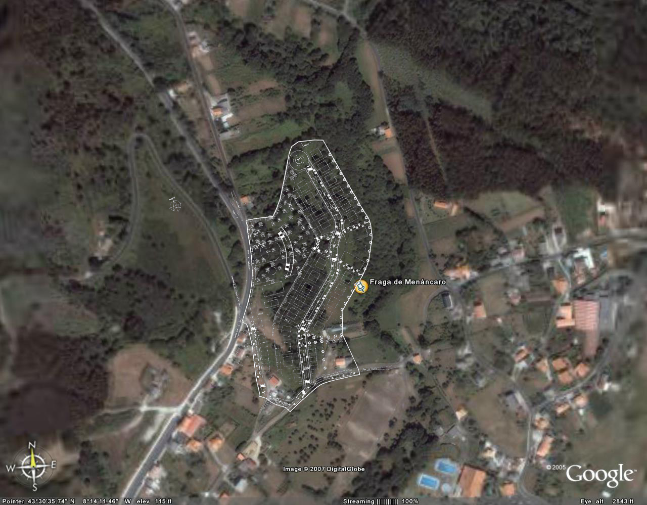 Proxecto urban�stico na fraga de Men�ncaro